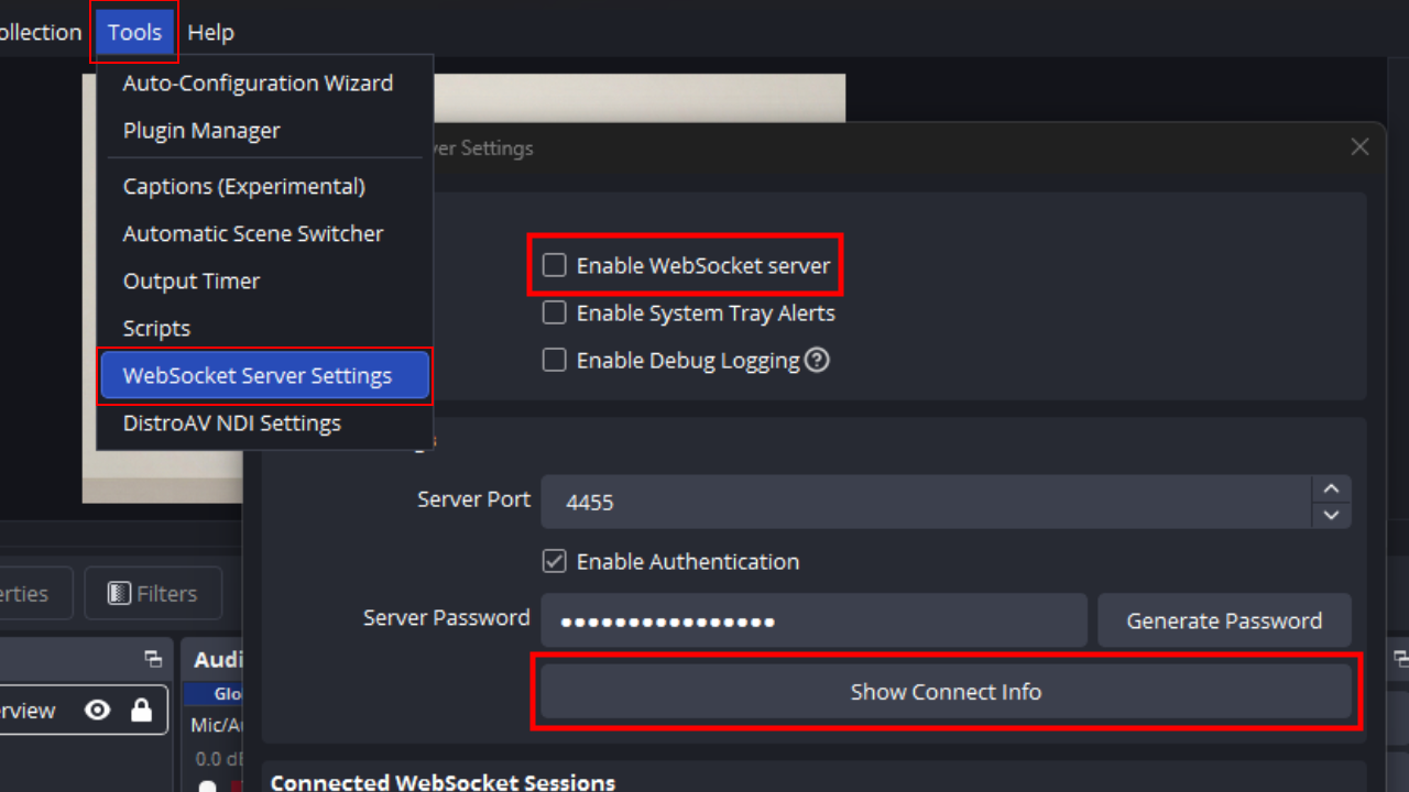 OBS WebSocket 设置