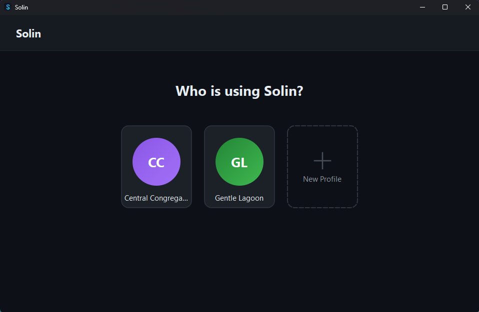 Solin 配置文件选择屏幕
